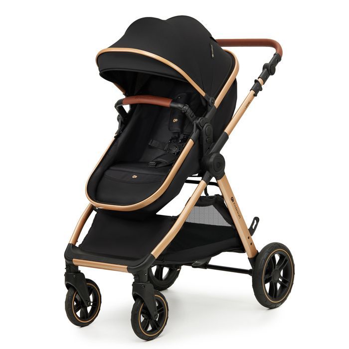 Kinderkraft ESME 2-in-1 combination stroller, foldable carrycot, travel system, shock-absorbing wheels, baby up to 25 kg, black