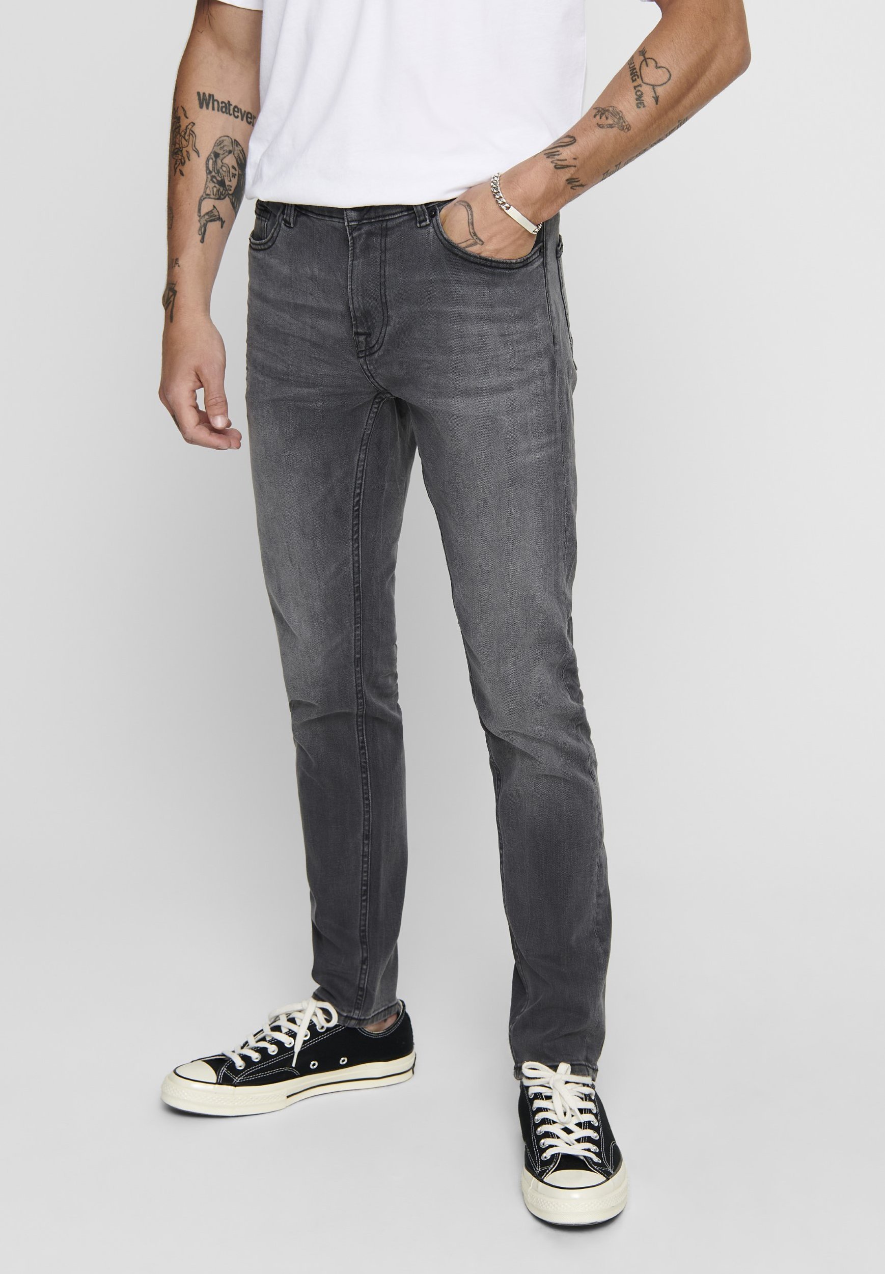 Only & Sons ONSWARP - Jean skinny - denim gris