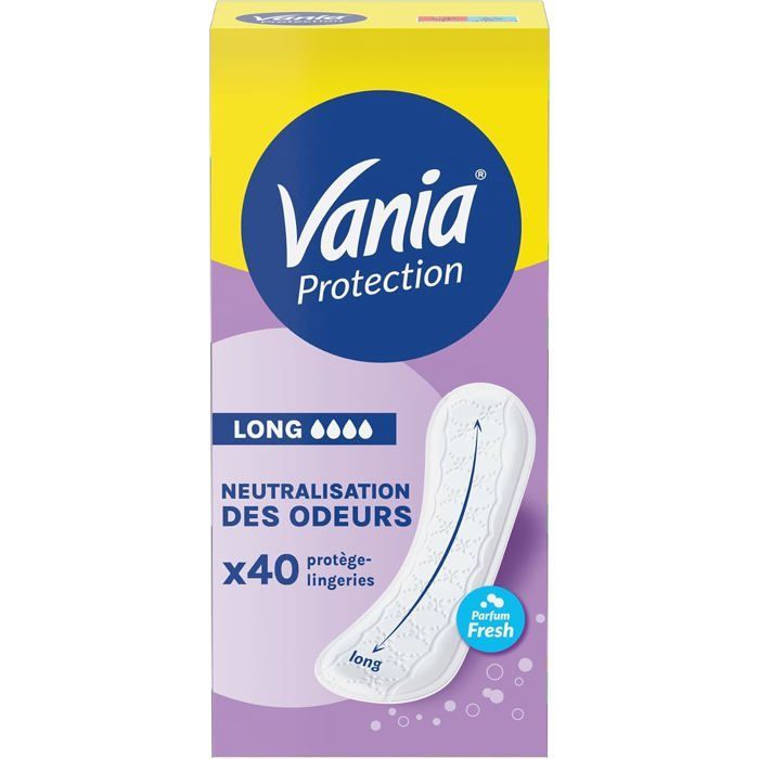 Salvaslip Long Fresh Protection (confezione da 40) Salvaslip ultra assorbenti con zona allungata. Profumo leggero e controllo delle perdite.