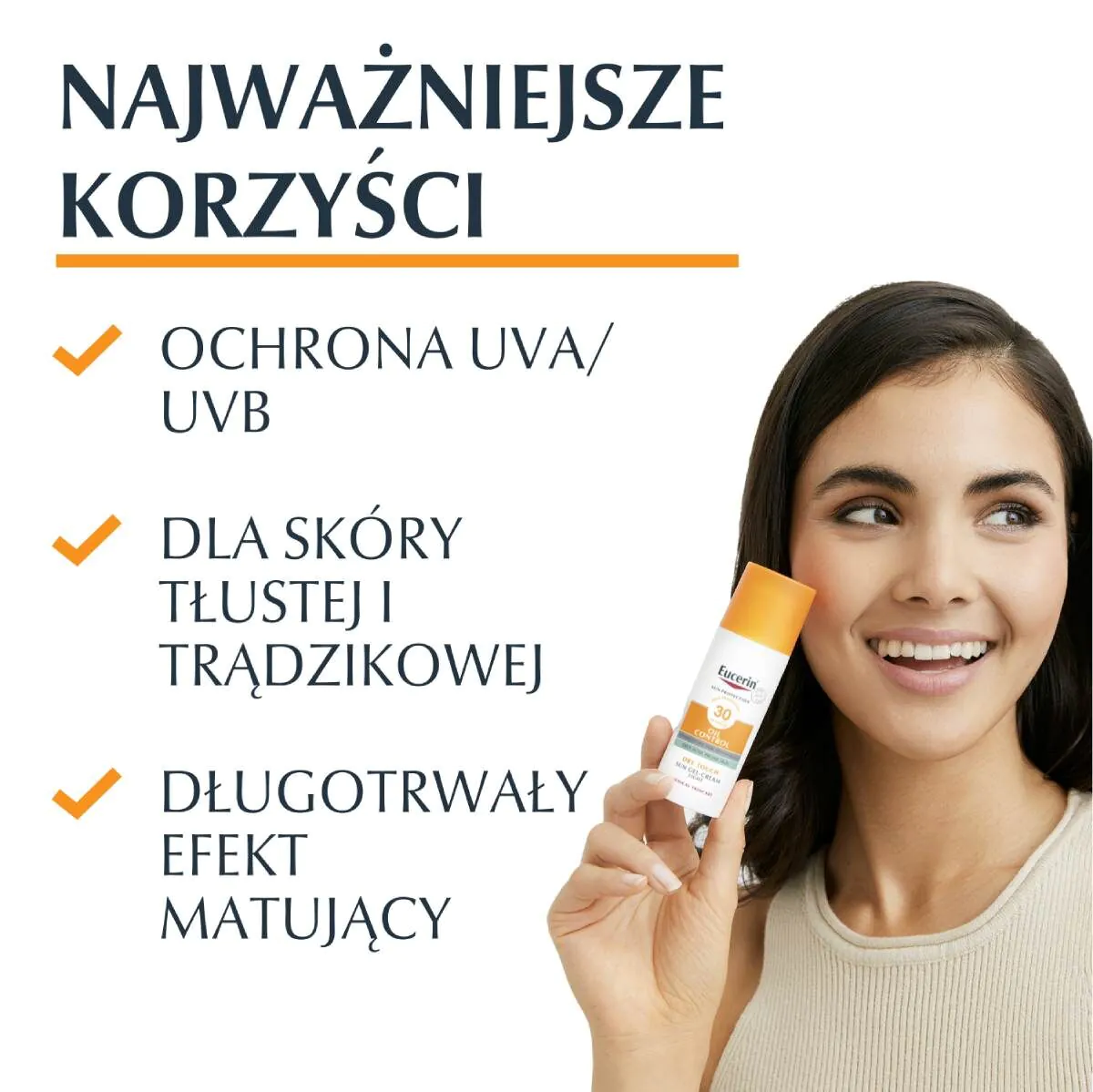 Eucerin Oil Control SPF 50+ Dry Touch Żel-Krem Ochronny Ultralekki