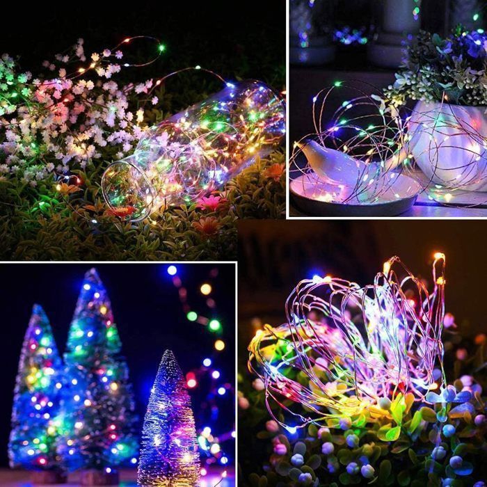 Guirnalda de luces solares para exteriores - 22 m, 200 LED, multicolor - 8 modos - Decoración para jardín, boda, fiesta, patio, balcón