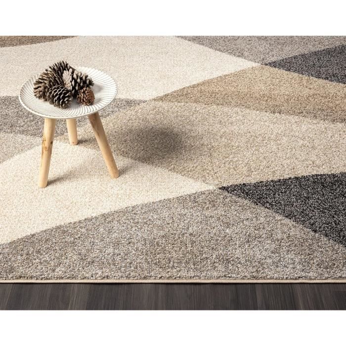Tapis de salon - THE CARPET - PEARL - Moderne - Motif vagues - Beige 200x280