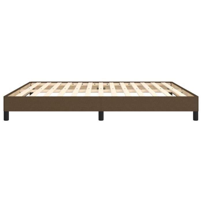 Base de cama de muelles KEENSO - Marrón oscuro - 160x200 cm - Tejido 100% poliéster - Patas incluidas