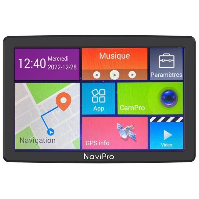 9-inch NaviPro PND GPS voor campers, magnetische zuignaphouder, Europa + Marokko, Rusland, Turkije, campings - WiFi-update