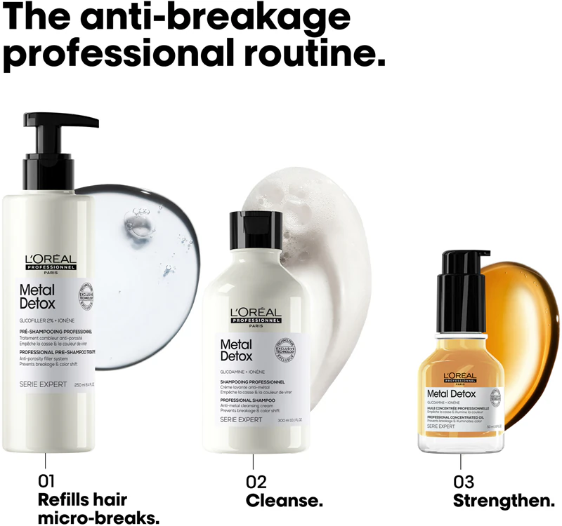 L'Oréal Professionnel Serie Expert Metal Detox, een voedende voorbereiding op de verzorging van gekleurd en beschadigd haar.