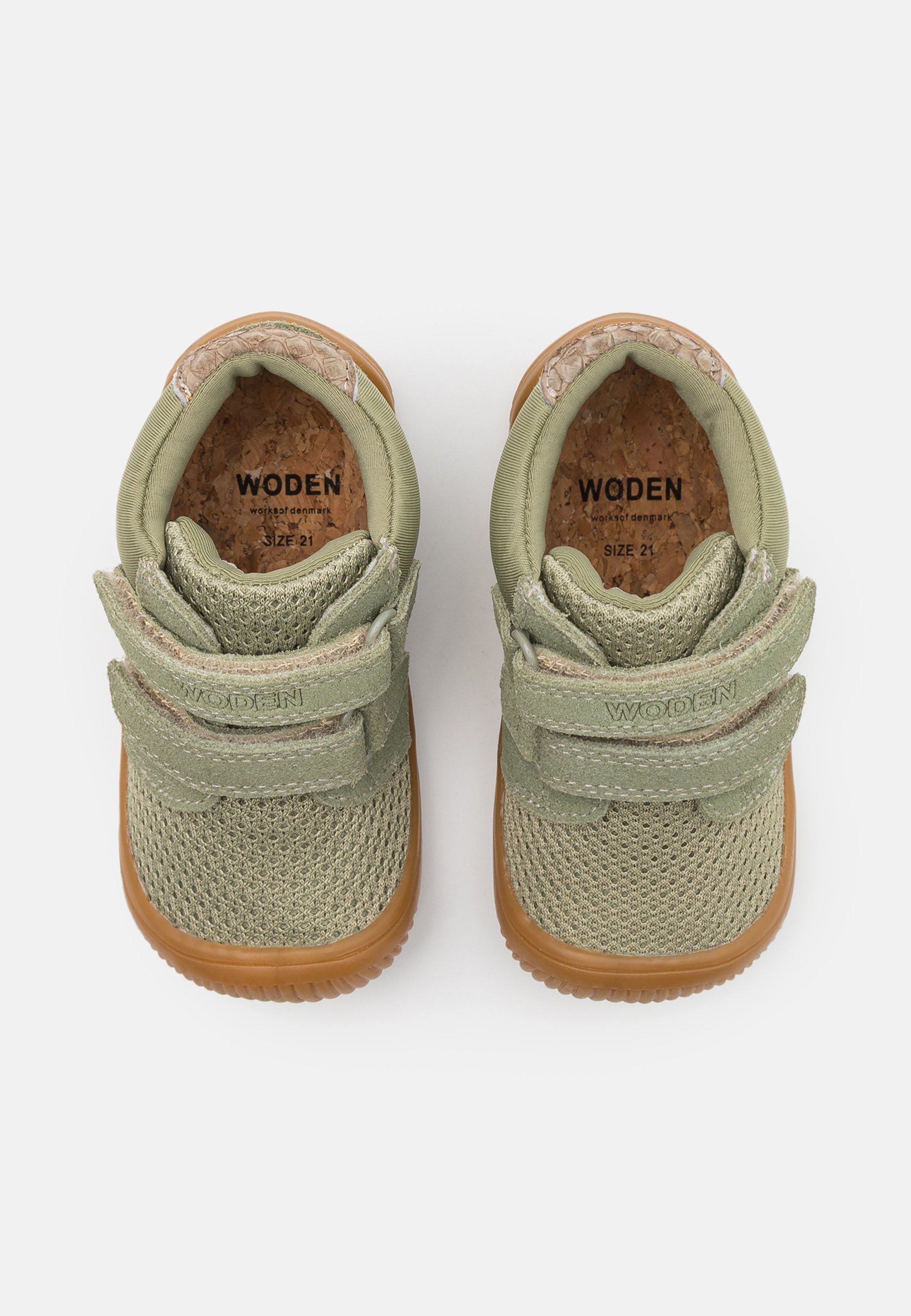 Woden TRISTAN - Schoenen met klittenbandsluiting - stoffige olijfgroen