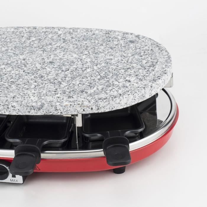HKOENIG 4-in-1 Raclette Grill - RP418 - Geschikt voor maximaal 8 personen - 3 verwisselbare platen - Instelbare temperatuur - 1500W