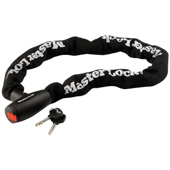 Cadeado para motocicleta - MASTER LOCK - Corrente de aço temperado de 10 mm - 1 m de comprimento