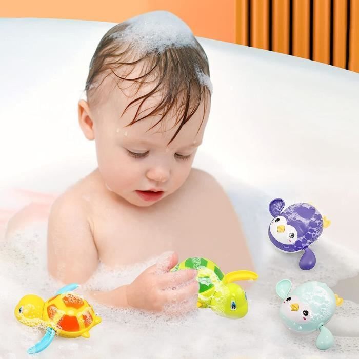 Juego de 4 juguetes flotantes con forma de animales, juguete de baño para bebés, juegos de baño para bebés y niños de 1 a 4 años, juguete acuático para la piscina.
