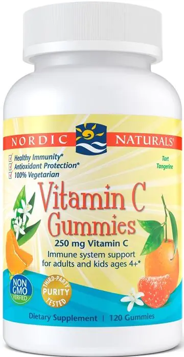 Nordic Naturals Vitamin C Gummies, Żelki z witaminą C 250 mg, Smak mandarynka
