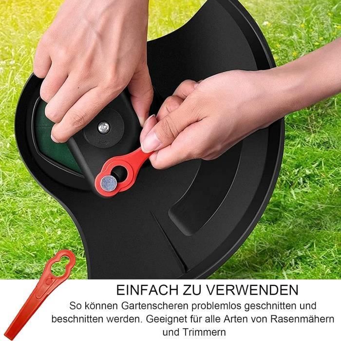 100 Pcs Lames en Plastique de Rechange, Lame Coupe Bordure Tondeuse à Gazon pour Jardin et Pelouse Coupe Bordures (Rouge)