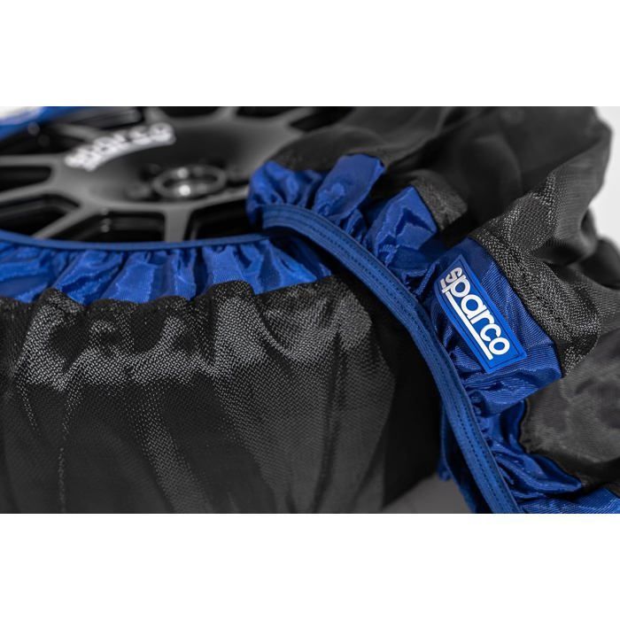 Chaussettes neige textile Sparco taille L - 2 pièces + housse, polyester haute résistance, bleu