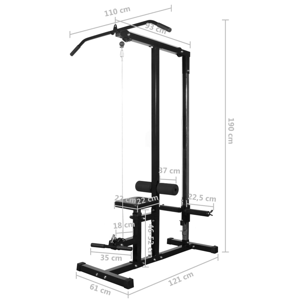 Máquina De Musculación Vidaxl Negro 60.5 Kg