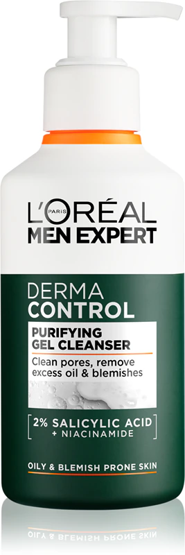 Gel de Limpeza L'Oréal Paris Men Expert Derma Control com Niacinamida