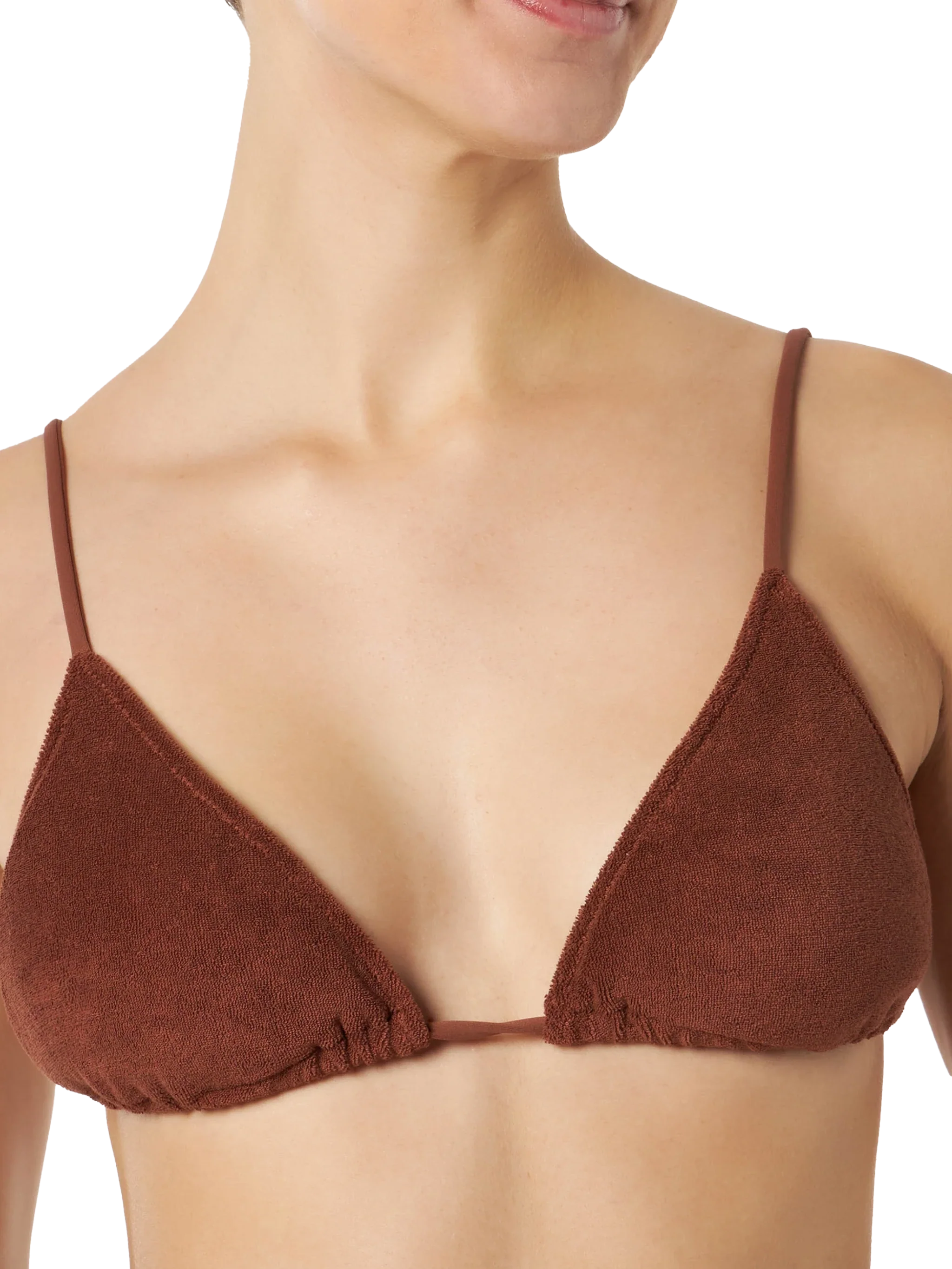 Bruine spons driehoekige bikini voor dames