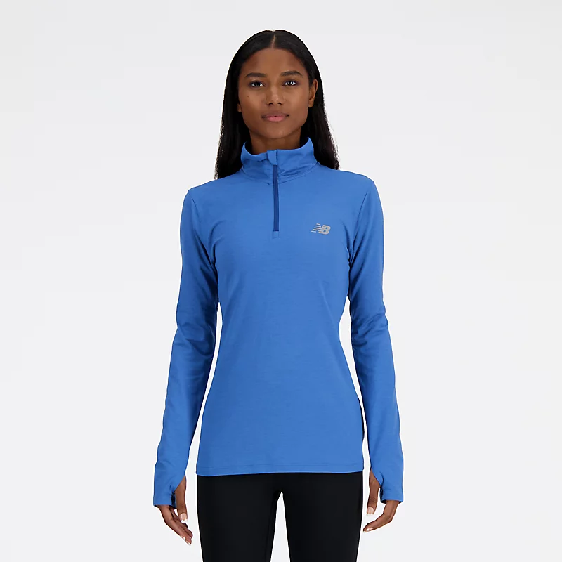 Damen-Sporthose mit Viertelreißverschluss und Space-Dye-Muster - BLAU-AGAT-MEHÄRTE