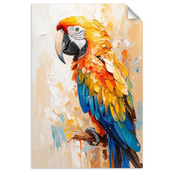 Naklejka na ścianę Feeby Kolorowa Papuga 20x30