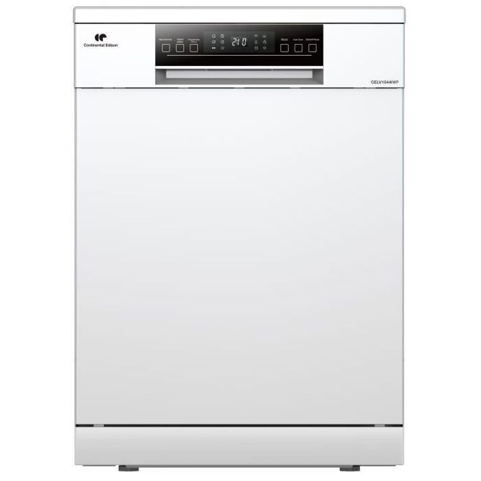 Lavavajillas independiente - CONTINENTAL EDISON - CELV1544IWP - 15 servicios - Inverter - 60 cm - 42 dB - Blanco