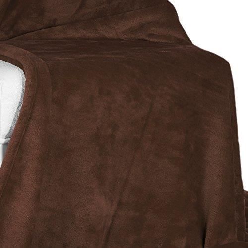 Beautissu Couverture polaire 220x240cm Marron foncé Couvre-Lit Aurelia - Plaid jeté de canapé très doux - Plaid polaire marron fon
