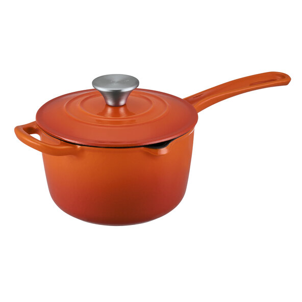 cast iron pot, orange