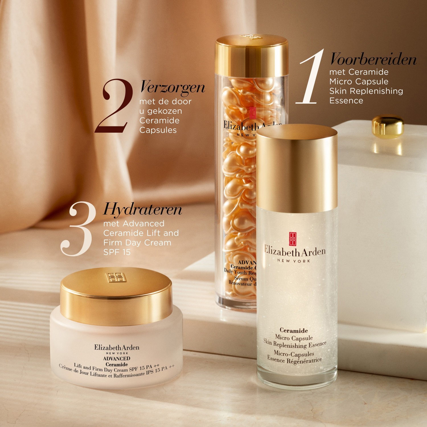 „Elizabeth Arden Ceramide Lift & Firm“ dieninis kremas nuo saulės SPF 15 PA++, 50 ml