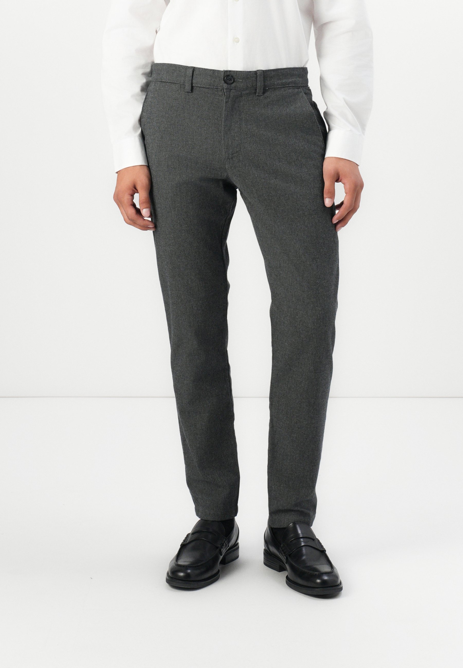 Pantaloni Chino Selected Homme SLH175 MILES BRUSHED - grigio scuro