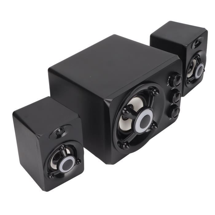 Sistema de altavoces 2.1 - TBEST - Subwoofer estéreo USB - Iluminación LED RGB - 8W - Con cable
