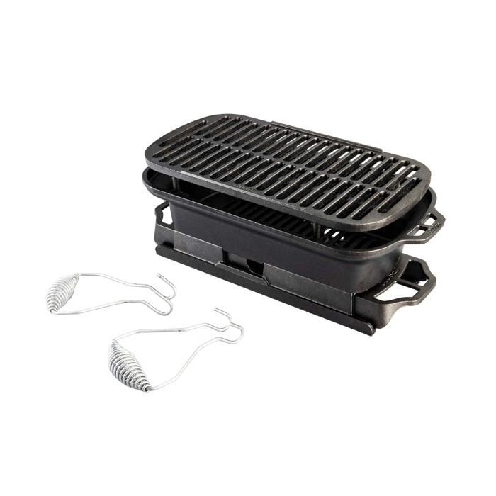 Lodge - Gietijzeren barbecue met grillrooster - Compact - Hibachi-stijl - Houtskool - Gemaakt in de VS - 49x24x19cm