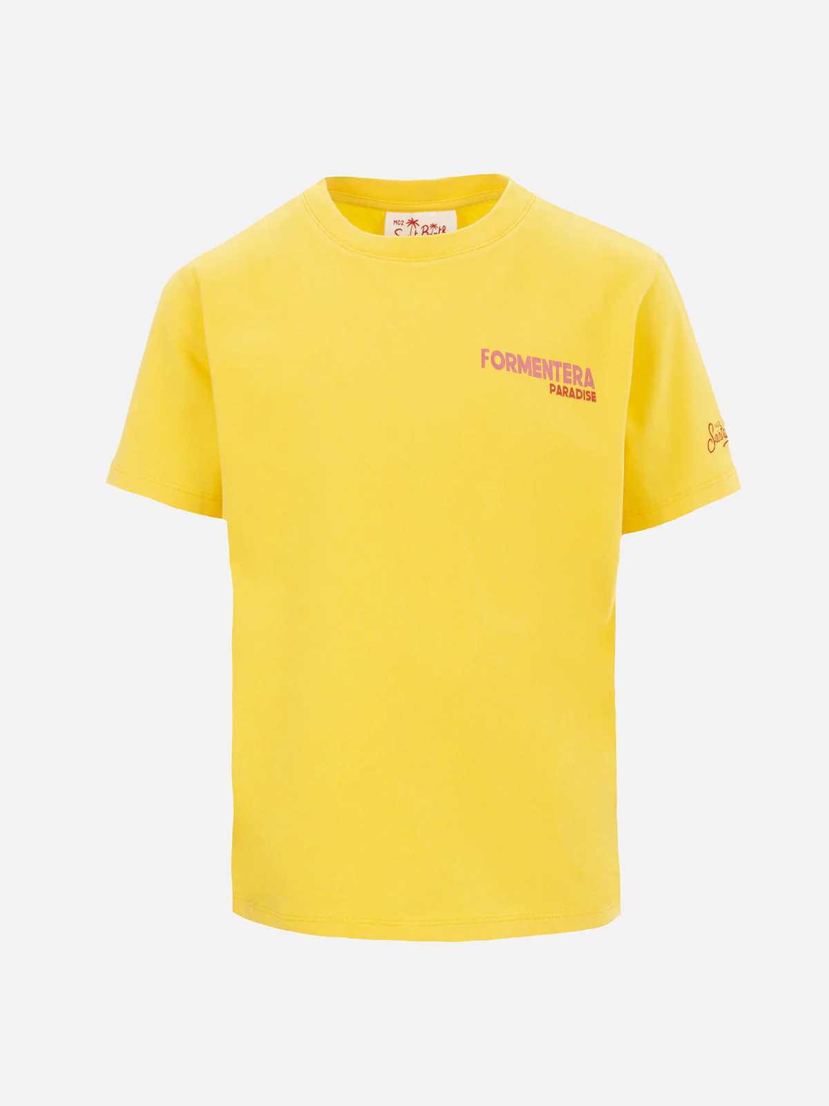 Kinder T-shirt van katoen met een ansichtkaartprint van Formentera