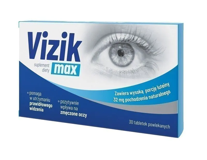 Vizik Max, Suplement diety zawierający składniki wspomagające wzrok, Tabletki