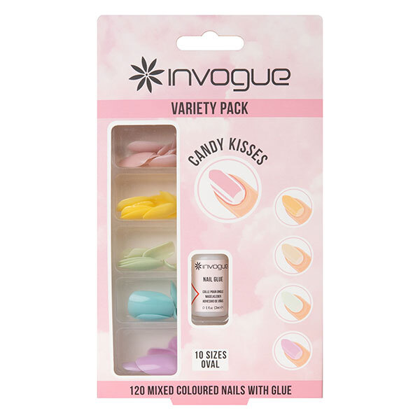 Invogue Candy Kisses Oval Nails - Variety Pack (120 kusů)
