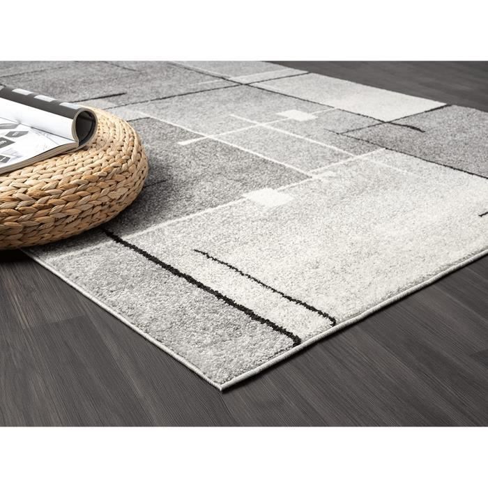 Tappeto per soggiorno - THE CARPET - PEARL - Motivi geometrici - Grigio - 240x330 cm