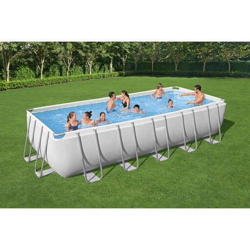 Rektangulær swimmingpool med filter 640x274x132 cm.