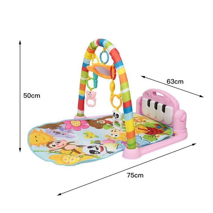 Alfombra de juegos para bebés MIPAN - Área para bebés - Alfombra de juegos para recién nacidos con música y luces - 80×48×41cm - Rosa