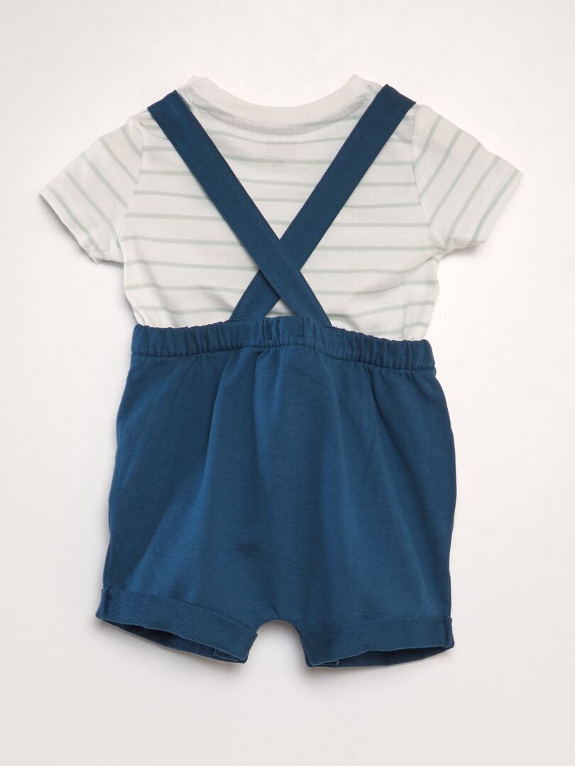 2-delige set bestaande uit overall en short - BLAUW