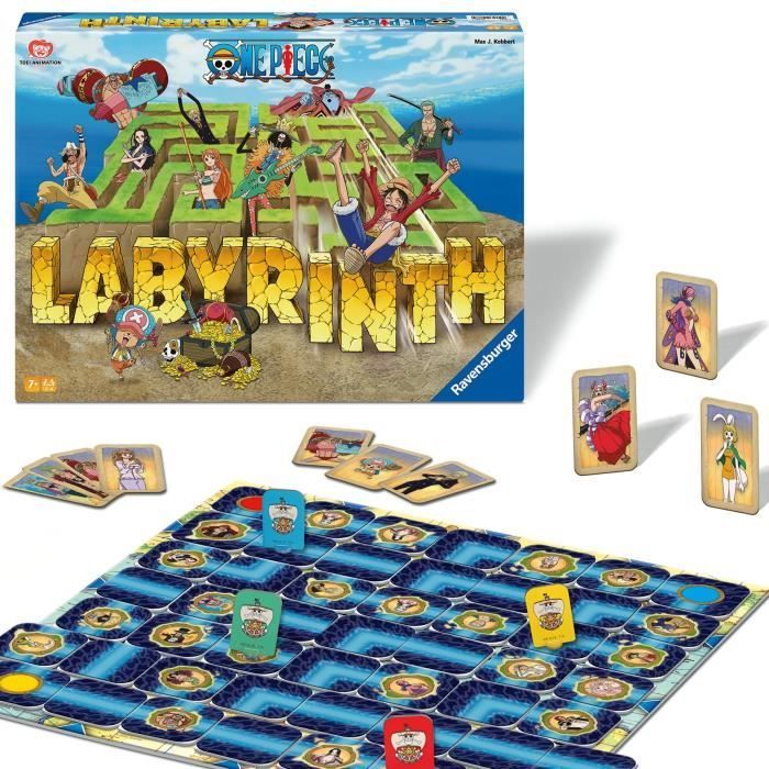 Ravensburger–Jeu de société classique–Labyrinthe One Piece–Jeu de plateau-Jeu de réflexion-Enfant et Famille–Dès 7 ans–Mixte–22887