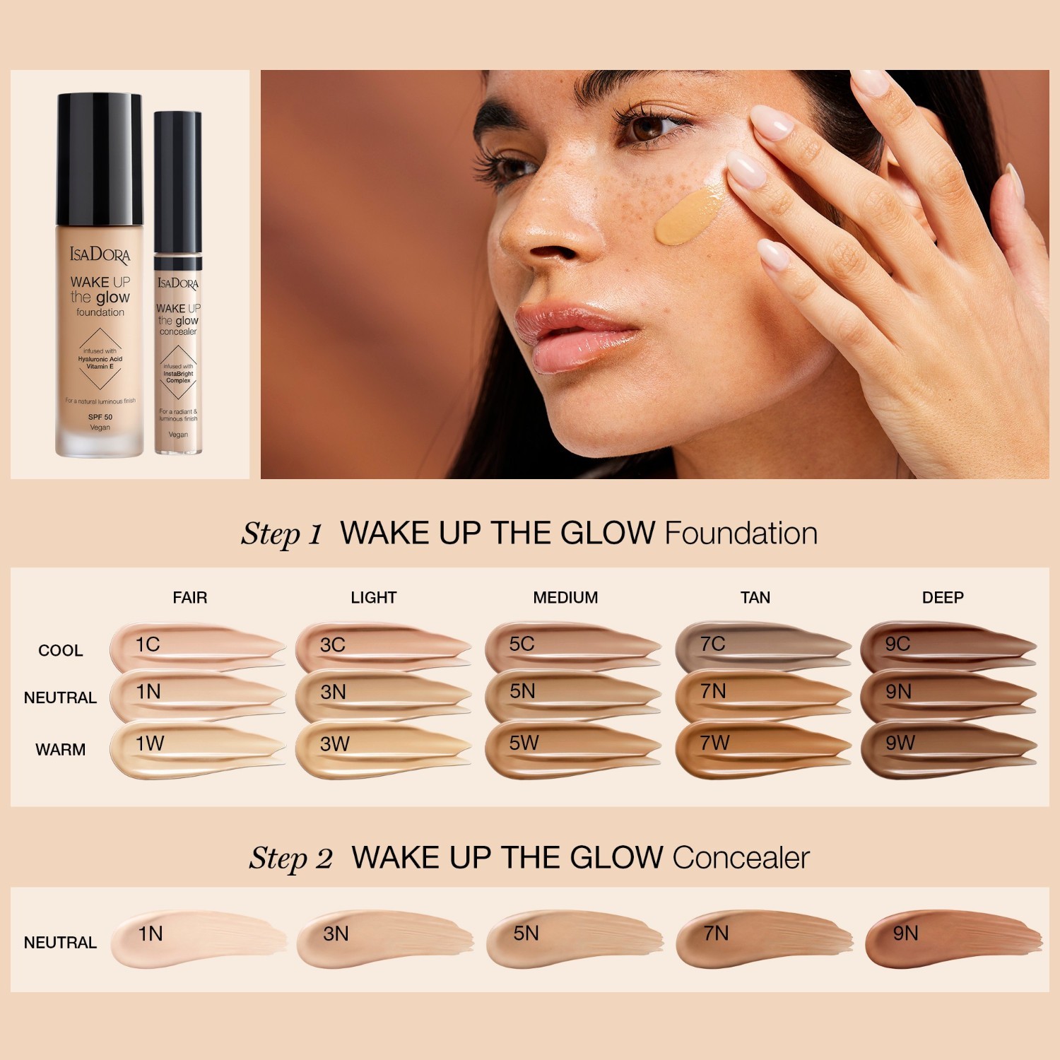 Isadora Foundation Wake Up The Glow - makiažo pagrindas, 30 ml