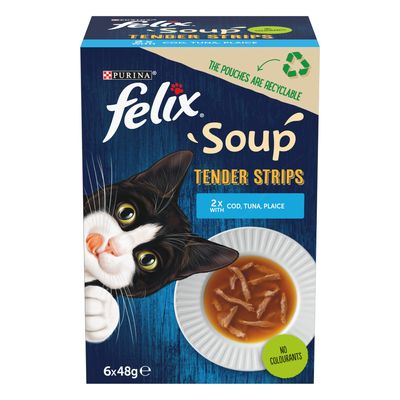 Felix Soup Tender Strips 6 x 48g