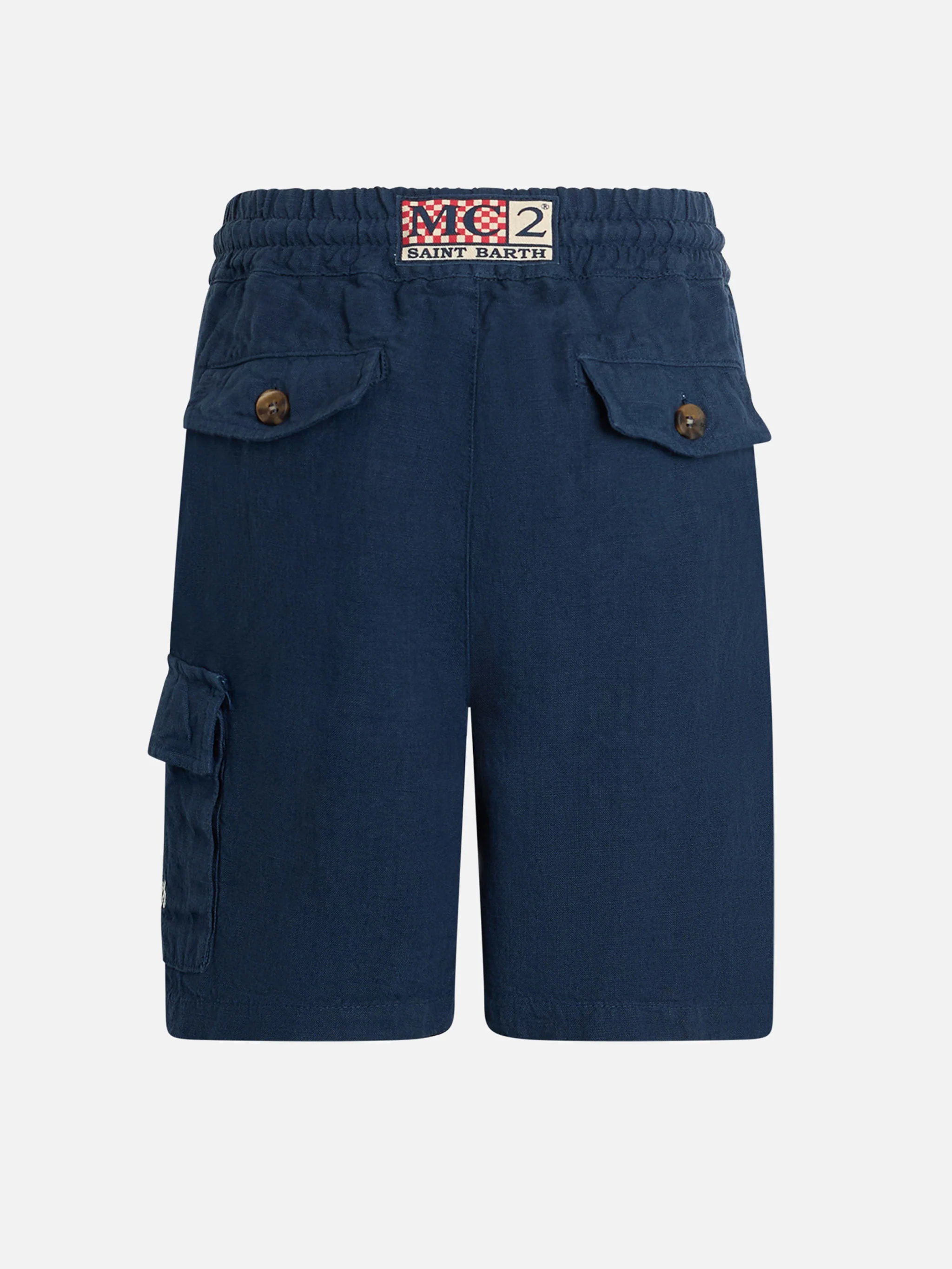 Bermuda da bambino in lino blu navy Marseille Jr