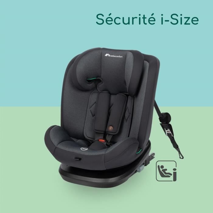 BEBECONFORT Siège auto EverFix i-Size évolutif, isofix, réhausseur, groupe 1/2/3, 15 mois à 10/12 ans, 76-150cm, 9-36kg Tinted Black
