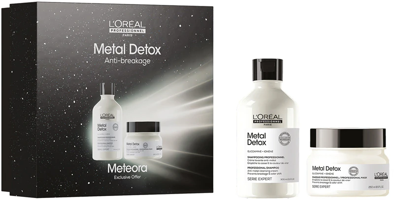 Kit de presente L'Oréal Professionnel Serie Expert Metal Detox para cabelos coloridos e danificados