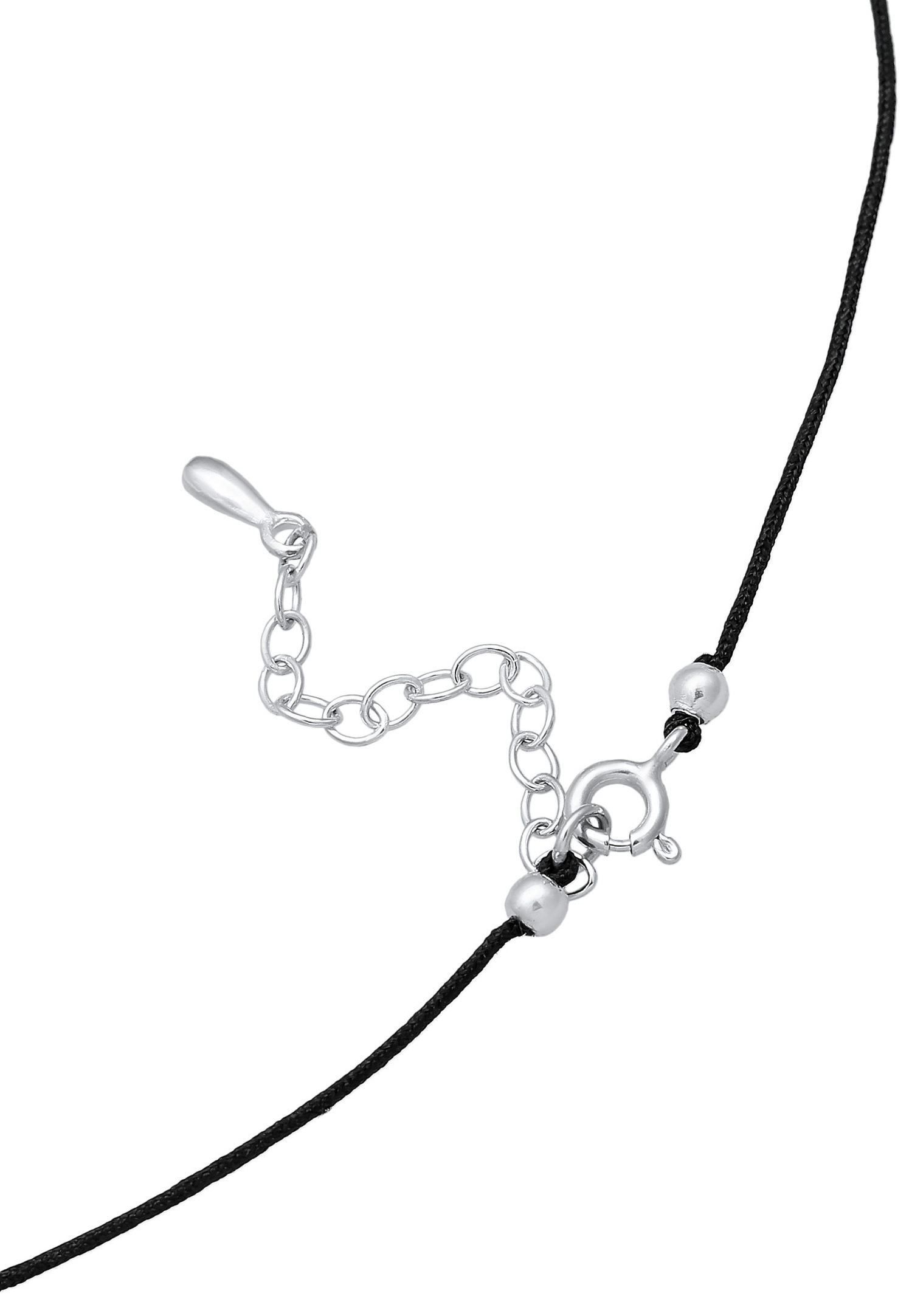 Elli Femmes choker en nylon avec cristal en argent sterling 925