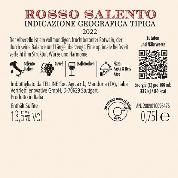 Salento IGT Rosso, 6 sticle de 0,75 l