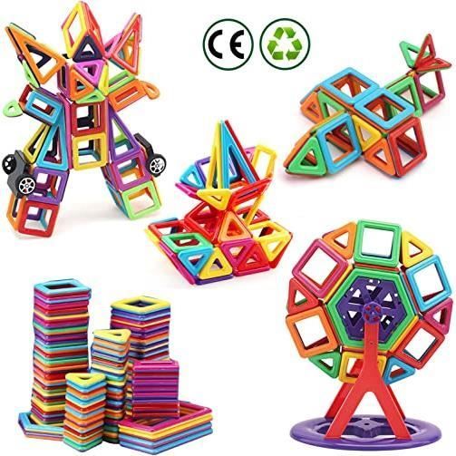 Jeu de Construction Magnétique - AMOUNE - Bloc Mini Aimanté Jouet Educatif - 116 Pièces