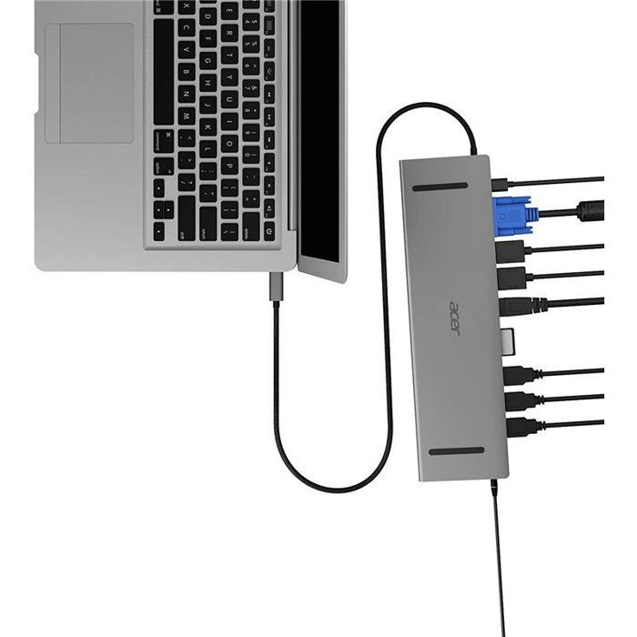 USB Type-C Telakointiasema - ACER - LC.DCK11.001 - Kolmoisvideoulostulo - Musta