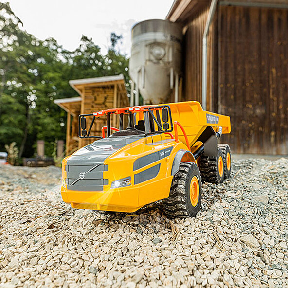 Fjernstyrt Volvo dumper, gul