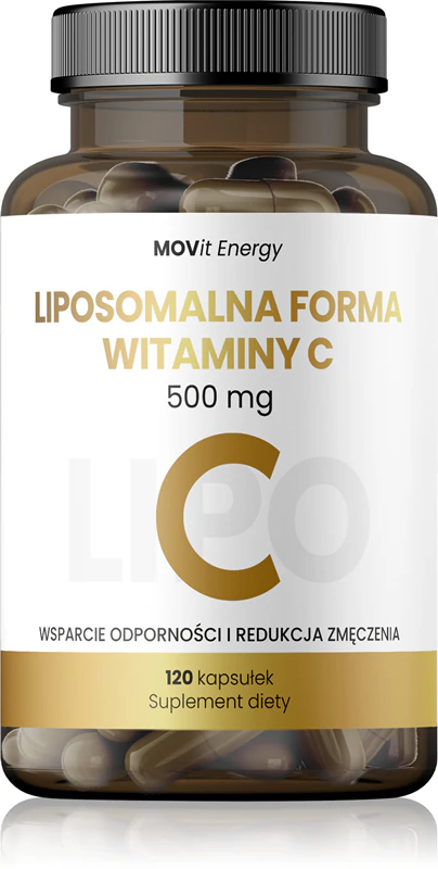 Cápsulas de suplemento alimentar de vitamina C lipossomal Movit Energy para fortalecer o sistema imunológico.
