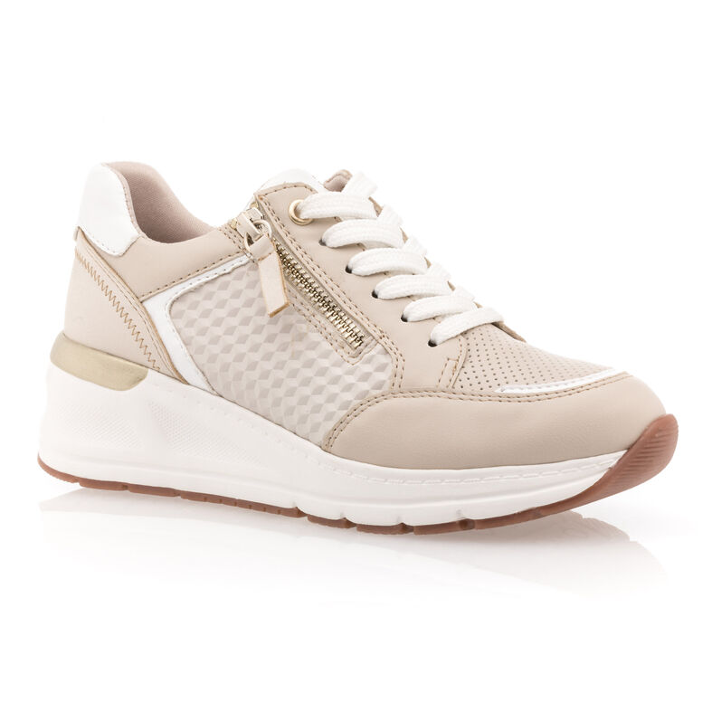 Zapatillas deportivas para mujer color beige.