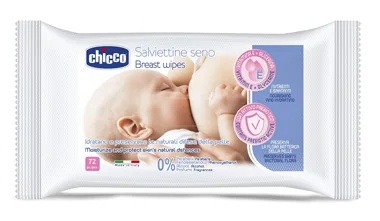 CHICCO Lingettes nettoyantes pour les seins Chicco, 72 pièces