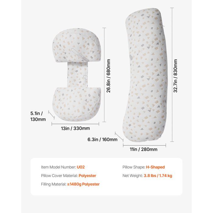 Coussin de Grossesse-Duoku-Forme de H-Conçu pour Les Femmes Enceintes Idéal pour le Dos2